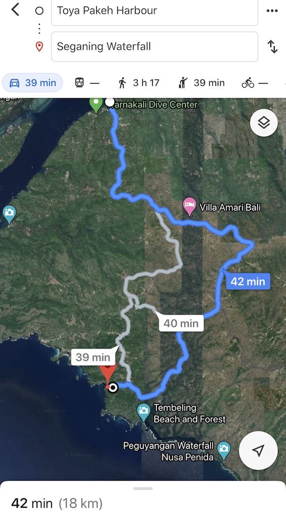 How to get to Seganing Waterfall Nusa Penida Bali