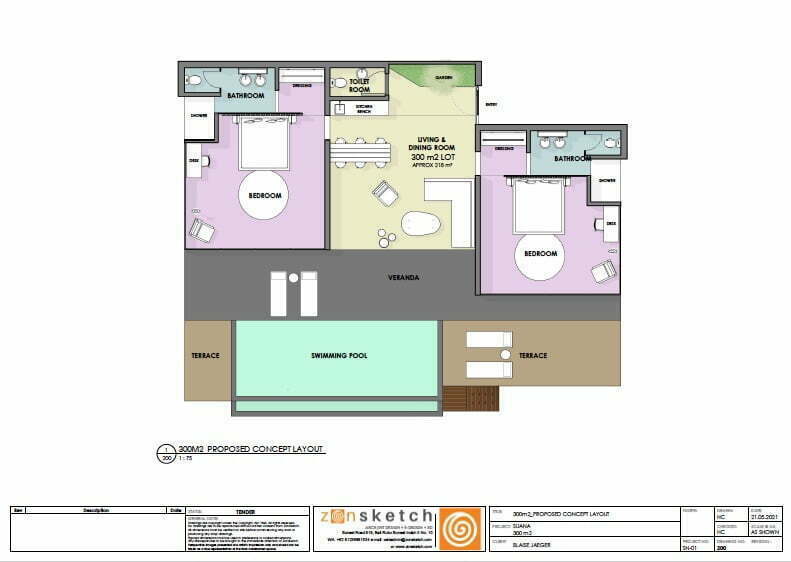 Drawing villa for sale 2 bedroom suana nusa penida
