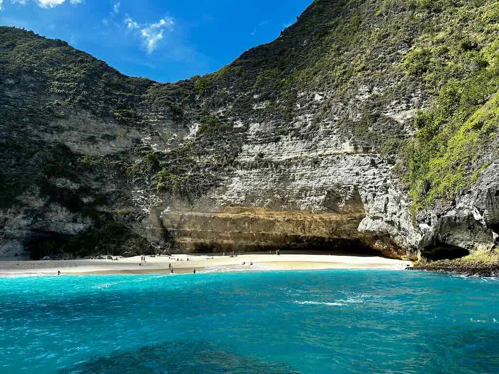 Kelingking Beach Nusa Penida Bali Indonesia from the sea